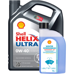 Моторна олія Shell Helix Ultra 0W-40 4 л + Shell Winter Screenwash Concentrate -55 ° С 1 л (ТОВ-У512763) краща модель в Житомирі