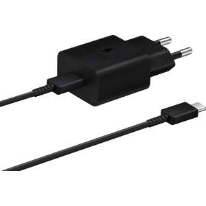 Сетевое зарядное устройство Samsung 15W Power Adapter Type-C Cable Black (EP-T1510XBEGRU)