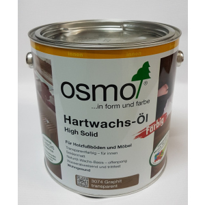 Масло с твердым воском цветное прозрачное OSMO HARTWACHS-ÖL Farbig 3074 - (графит) 2.5 л. лучшая модель в Житомире