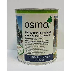 Непрозрачная краска для наружных работ OSMO LANDHAUSFARBE 2506 – (темно-синяя) 0.75 л. в Житомире