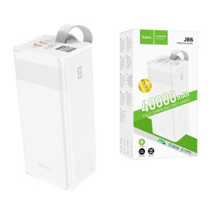 Павербанк Hoco 40000 mAh Quick Charge 2xUSB/1xType-C, PD/QC, 3A/22.5W для iPhone, Android, Xiaomi, Samsung, Huawei white надежный