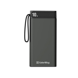 Універсальна мобільна батарея ColorWay Metal Case 10000mAh Black (CW-PB100LPI1BK-D) ТОП в Житомирі