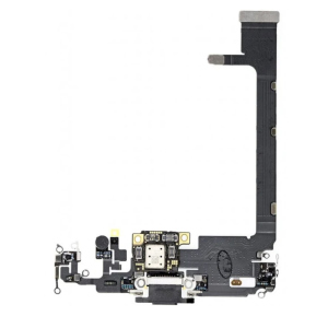 Шлейф для iPhone 11 Pro Max, с разъемом зарядки, с микрофоном, черный, Matte Space Gray High Copy лучшая модель в Житомире