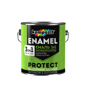 Емаль антикорозійна Kompozit 3в1 PROTECT (0.75 кг) Синя (RAL 5010) ТОП в Житомирі