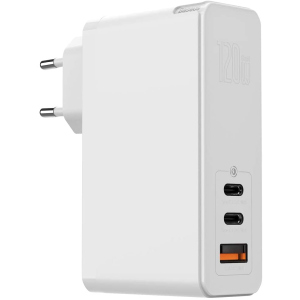 Зарядний пристрій Baseus GaN Mini Quick Charger 120W + кабель Type C-Type C 100W(20V/5A) 1m (CCGAN-J02) White ТОП в Житомирі