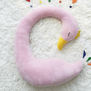 Подушка під шию Іграшка рожева Лебідь (KP199)