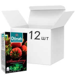 Упаковка чаю Dilmah чорного Полуниця 12 пачок по 20 пакетиків (19312631142225) ТОП в Житомирі