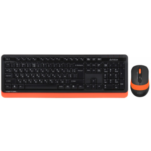 Комплект A4tech Fstyler FG1010, бездротовий, клавіатура+миша, Black+Orange, USB в Житомирі