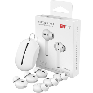 Вакуумні силіконові насадки AhaStyle для Apple AirPods та EarPods 3 малі пари Білі (AHA-01660-WHT) ТОП в Житомирі