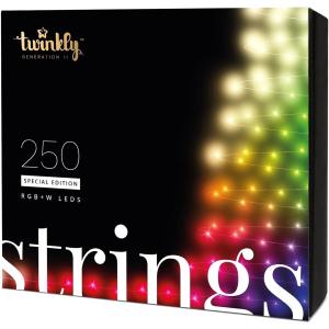 купити Світлодіодна Smart LED гірлянда Twinkly Strings RGBW 250, BT+WiFi, Gen II, IP44, чорний кабель (TWS250SPP-BEU)