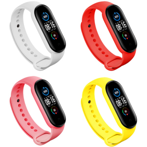 Набір ремінців 4 кольори BeCover для Xiaomi Mi Smart Band 5 / Mi Smart Band 6 Girl (705340) ТОП в Житомирі