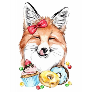 Набор для творчества Rosa Start акриловая живопись по номерам Cute Fox 35 х 45 см (4823098516439) в Житомире