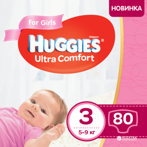 Підгузки Huggies Ultra Comfort 3 Mega для дівчаток 80 шт (5029053543604) в Житомирі