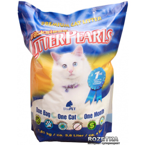 Наповнювач для котячого туалету Litter Pearls TrackLess Кварцовий поглинаючий 1.81 кг (3.8 л) (633843300381) ТОП в Житомирі