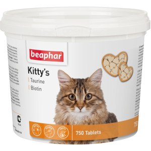 Кормова добавка Beaphar Kittys + Taurine + Biotine з біотином та таурином для кішок 750 таб (12597) (8711231125975) краща модель в Житомирі