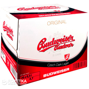 Упаковка пива Budweiser Budvar B Dark темное фильтрованное 4.7% 0.5 л x 20 шт (8594403150827) лучшая модель в Житомире