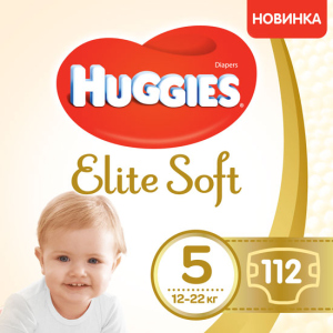 Підгузки Huggies Elite Soft 5 12-22 кг 112 шт (5029054566237) в Житомирі