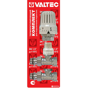 Комплект терморегулюючого обладнання VALTEC для радіатора прямої 1/2" (VT.046.N.04) в Житомирі