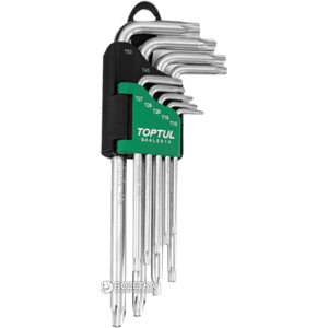Набор ключей Torx длинных Toptul T10-T50 9 предметов (GAAL0914) лучшая модель в Житомире