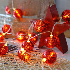 Светодиодная гирлянда ColorWay Christmas lights ball 6 см 10 LED 1.5 м USB Red (CW-MC-LB10U)