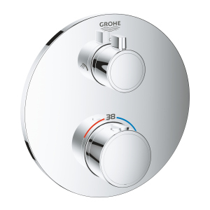 Змішувач термостатичний для душу GROHE Grohtherm 24076000 з перемикачем на 2 положення верхній/ручний душ (60165)