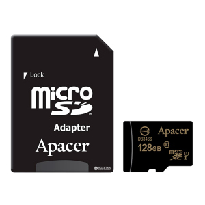 купить Apacer microSDXC 128GB UHS-I Class 10 + SD-adapter (AP128GMCSX10U1-R)