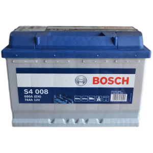 Автомобільний акумулятор Bosch 74Аh Єв (-/+) S4008 (680EN) (0 092 S40 080) надійний