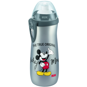 Поильник NUK Disney Mickey Sport с насадкой тяни-толкай 450 мл черный с серым (4008600400684) в Житомире