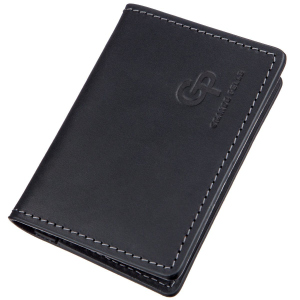 Шкіряна обкладинка на паспорт Grande Pelle leather-11203 Чорна ТОП в Житомирі