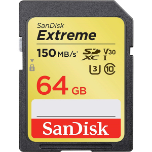 SanDisk SDXC Extreme 64GB C10 V30 UHS-I U3 (SDSDXV6-064G-GNCIN)