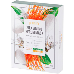 Маска для обличчя із протеїнами шовку Petitfee Silk Amino Serum Mask 10 х 25 г (8809508850030) краща модель в Житомирі