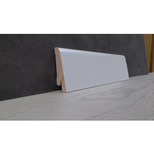 Плинтус деревянный шпонированный Kluchuk White Plinth Євро 60х19х2200 Белый KLW01 лучшая модель в Житомире