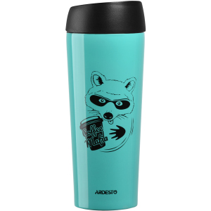 Термочашка Ardesto Coffee time Raccoon 450 мл Блакитна (AR2645DTB) рейтинг