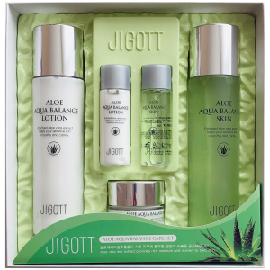 Набір зволожуючої косметики Jigott Aloe Aqua Balance Skin Care 3 Set з алоє (8809541281280) ТОП в Житомирі