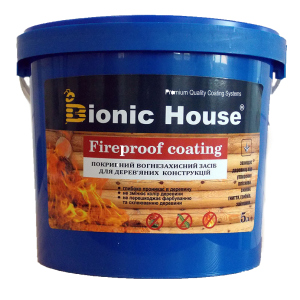 Вогнезахисна фарба для дерева Bionic House "Fireproof coating" 5кг краща модель в Житомирі