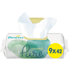 Детские влажные салфетки Pampers Pure Coconut 378 шт (8001841709017) лучшая модель в Житомире