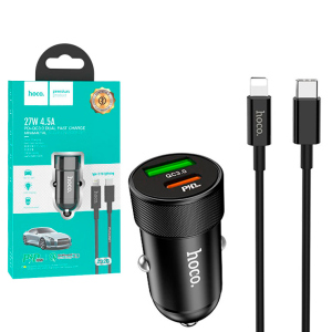 Автомобільний зарядний пристрій Hoco Z32B PD+QC3.0 1USB 18W 4.5A Type-C to Lightning black ТОП в Житомирі