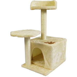 Когтеточка Supretto для котів з будиночком і лежанкою Бежева (2000100060803) краща модель в Житомирі