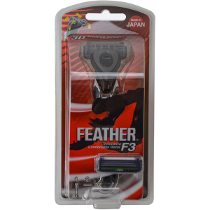 Станок для бритья Feather F3 Кассетный + 2 запасных лезвия (4902470463407) ТОП в Житомире