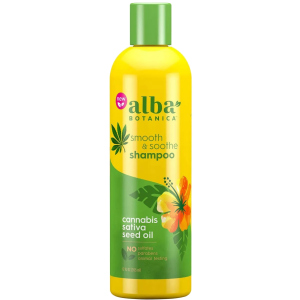 хороша модель Шампунь Alba Botanica Заспокійливий шампунь, що розгладжує, з маслом конопель при січеному кінчиках волосся 355 мл (724742009649)