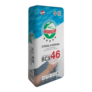 Клейова суміш ANSERGLOB BCX 46 для мармуру та мозаїки, 25 кг. (08467) рейтинг