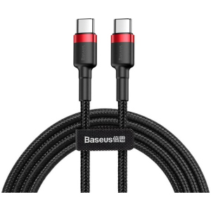 Кабель Baseus Cafule USB Type-C 3A 60W 1.0 м Black/Red (CATKLF-G91) краща модель в Житомирі