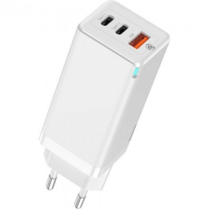 Зарядний пристрій Baseus 65W Quick Charger 2хType-C/USB white в Житомирі