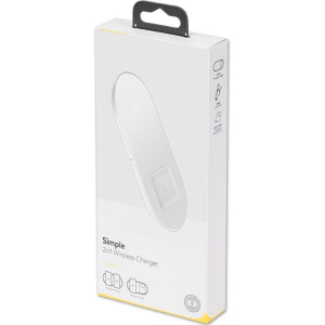 Бездротове ЗУ Baseus Simple 2in1 (WXJK-02) White (Phone + Pods)