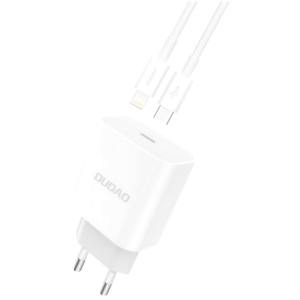 Зарядний пристрій Dudao Power Port PD A8EUset 20W Type-C з кабелем Type-C Lightning White (QT-DudaoA8EUset) ТОП в Житомирі