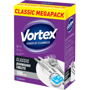 Таблетки для посудомоечных машин Vortex Classic 100 шт (55600020) лучшая модель в Житомире