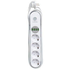 Мережевий фільтр-подовжувач LDNIO SE4432 4 розетки/4 USB 2 м White (SE4432)