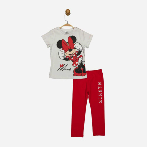 купити Костюм (футболка + лосини) Disney Minni Mouse MN18067 116 см Біло-червоний (8691109891457)