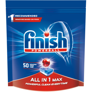 Таблетки для посудомийних машин FINISH All in 1 Max 50 шт (5900627062359/5997321733524) в Житомирі