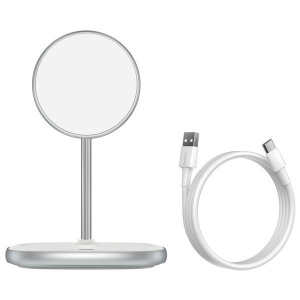 купить Бездротовий зарядний пристрій Baseus Swan Magnetic Desktop Bracket Wireless Charger White (WXSW-02)